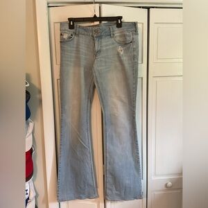 American Eagle Outfitters Blue Flare Wide Leg Jeans